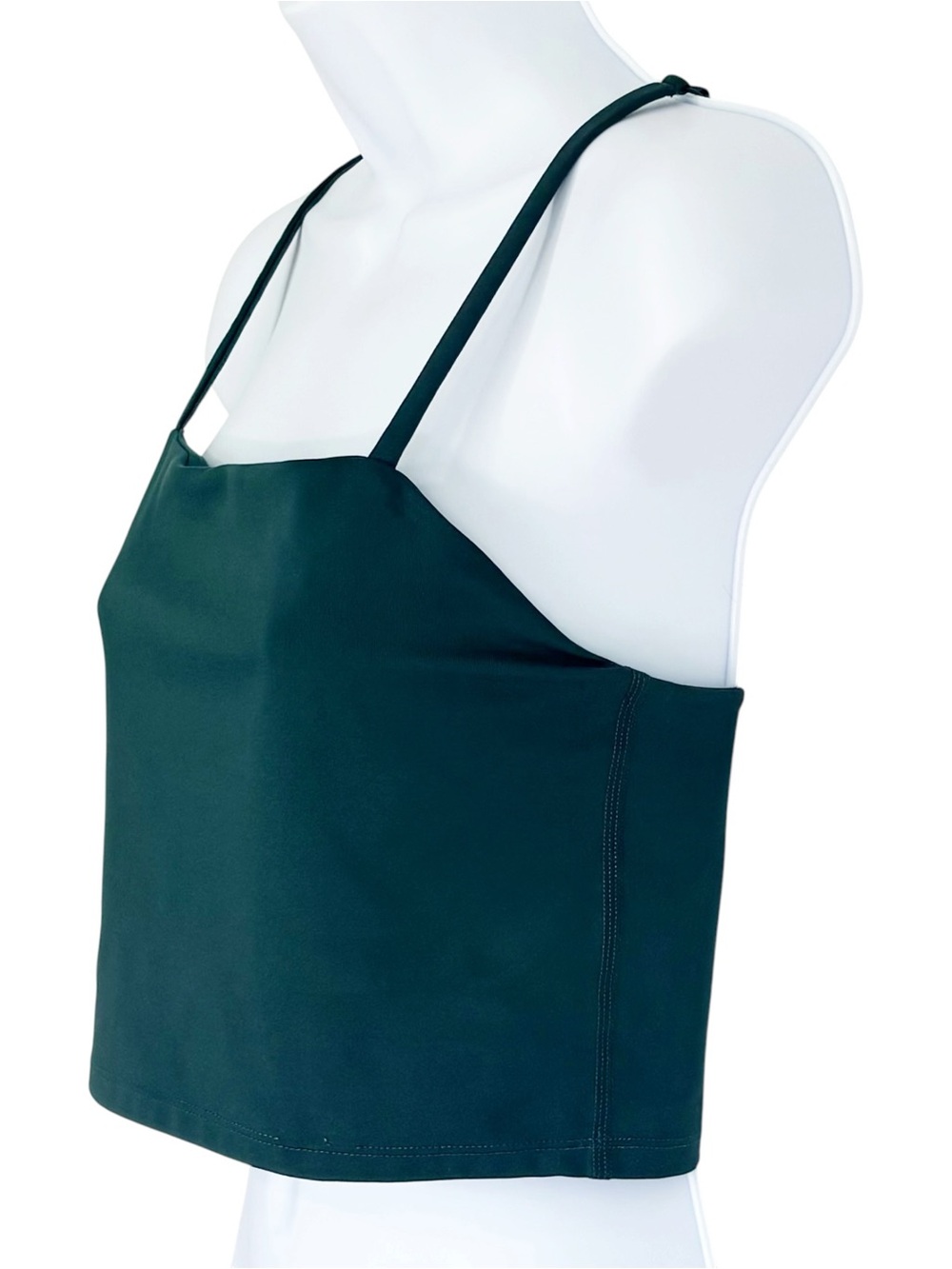 GIRLFRIEND COLLECTIVE Emerald Green Cropped Cami Tank Built In Bra M - Picture 2 of 8